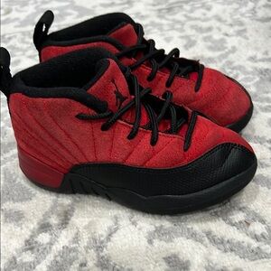 Jordan Kids Red and Black Sneakers